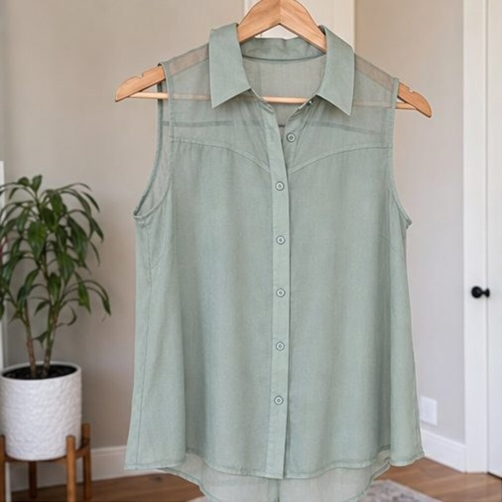 Sage Peplum Top